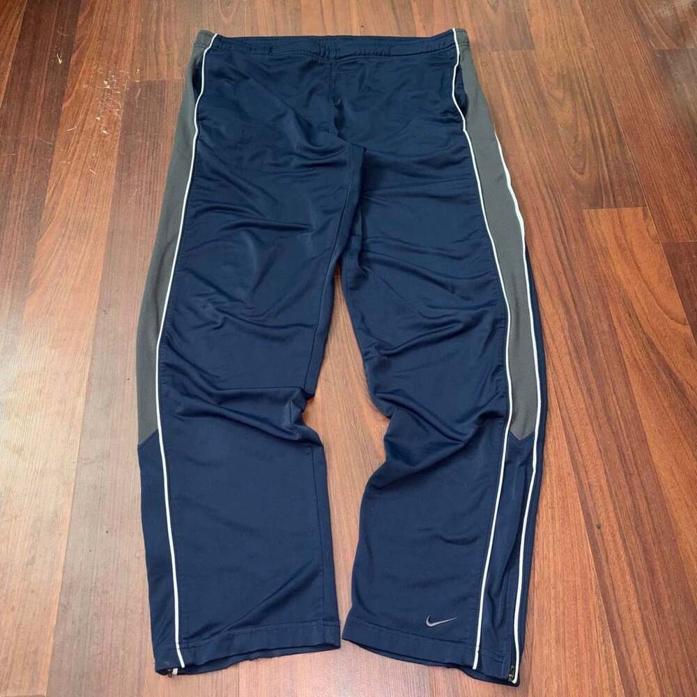 Nike Track Pants Size M Navy Blue Athletic Zip Hem